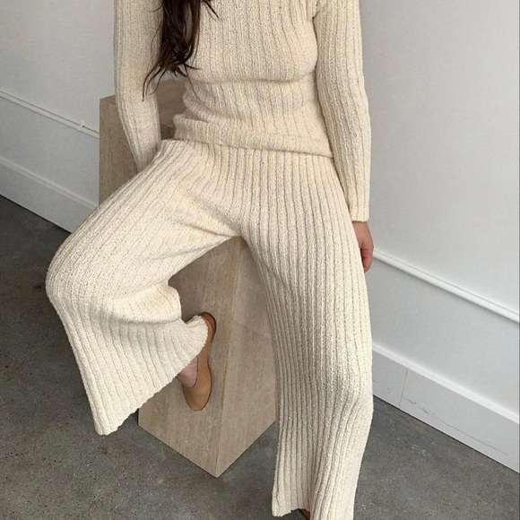 SOLD via IG - Kordal Studio Florence Ribbed Pant, Cream, Medium - Picture 1 of 6